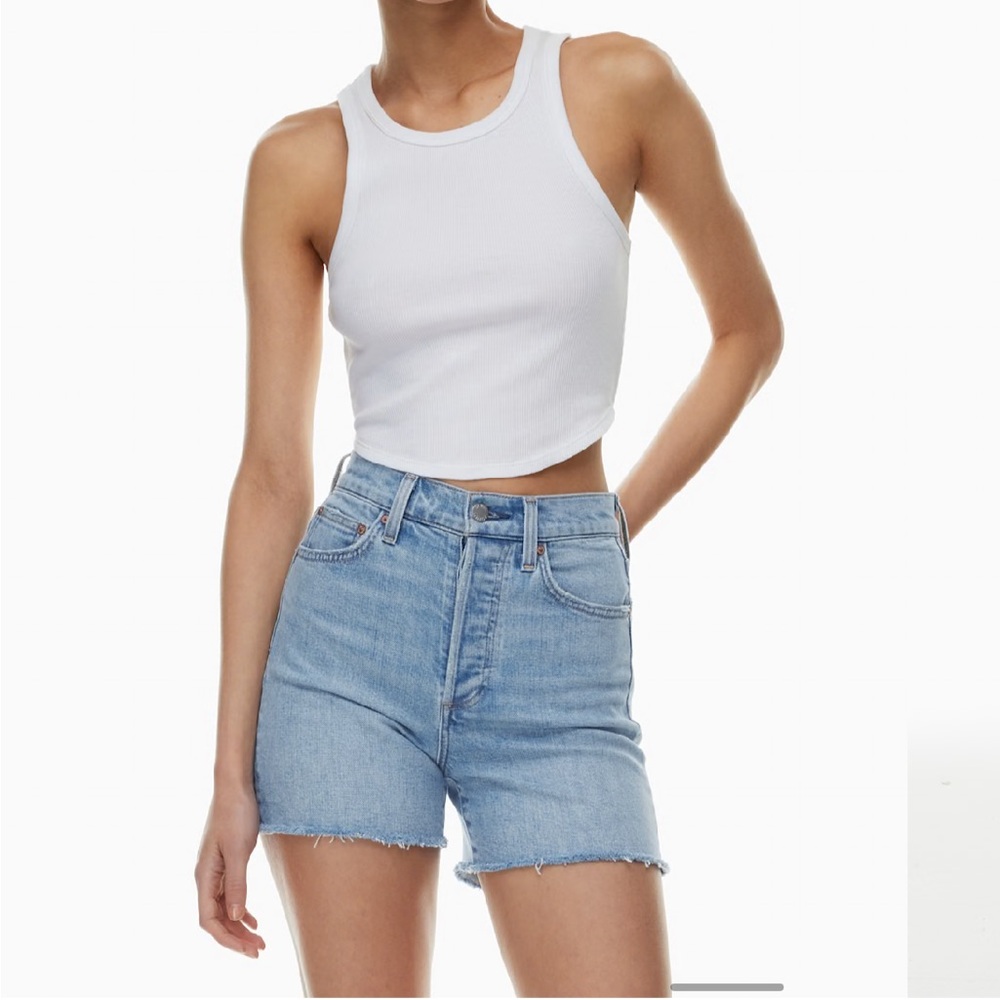 Aritzia - the 50's alto high mid thigh Denim Forum Shorts